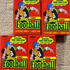 Four(4) unopened 1990 Topps Jumbo Cello packs